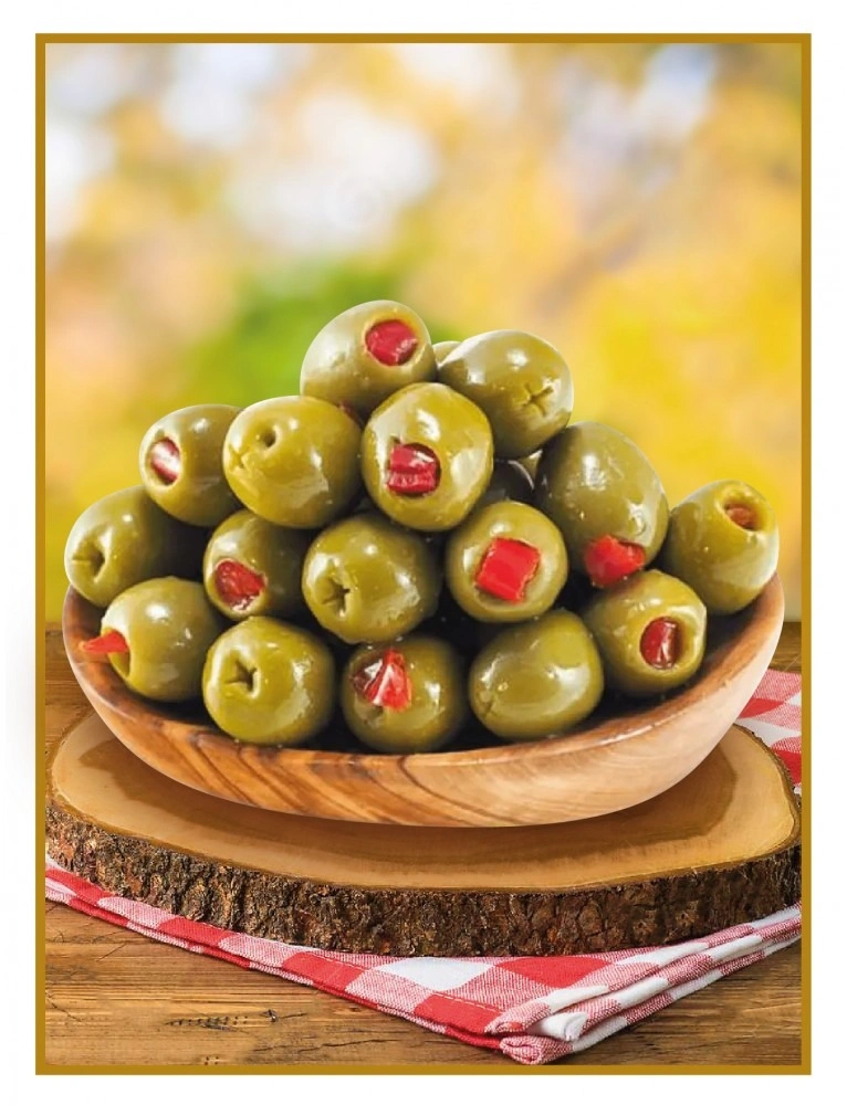 zeytin (6) Duble Biberli Yeşil Zeytin 1 Kg. - Görsel 1
